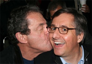 Charles Wolf Kissing Fake Steve Jobs, Dan Lyons