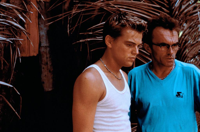 DiCaprio and Boyle on the set of the 2000 film "The Beach"