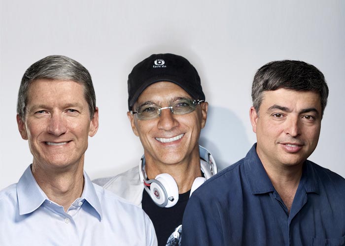 Mockup of Tim Cook, Beats CEO Jimmy Iovine, and Eddy Cue
