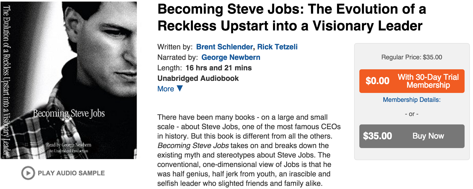 Becoming Steve Jobs-Audiobook-audible