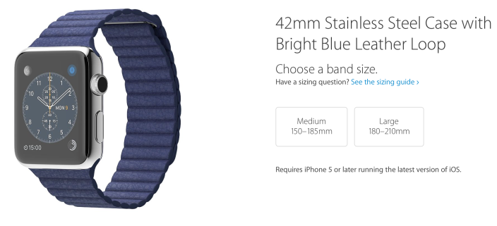 Apple Watch band sizes