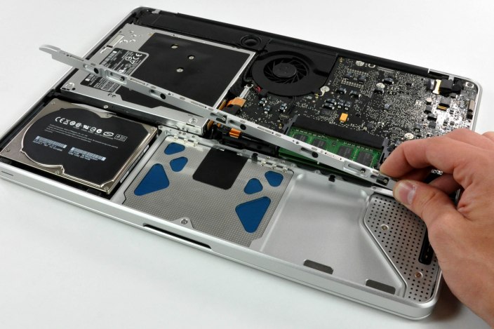 The logic board of a 2008 MacBook (courtesy iFixit)