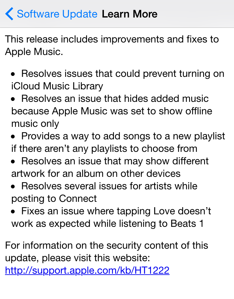 iOS 8.4.1 release notes