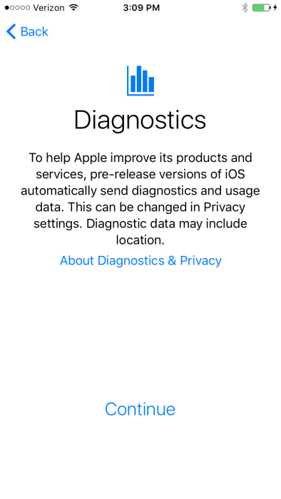 iOS 9 Diagnostics