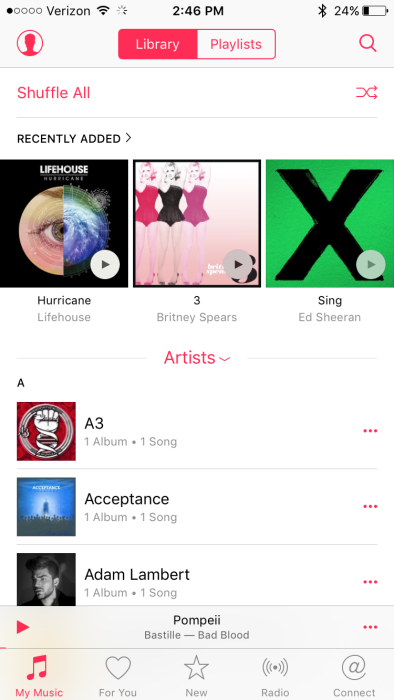 iOS 9 Music app