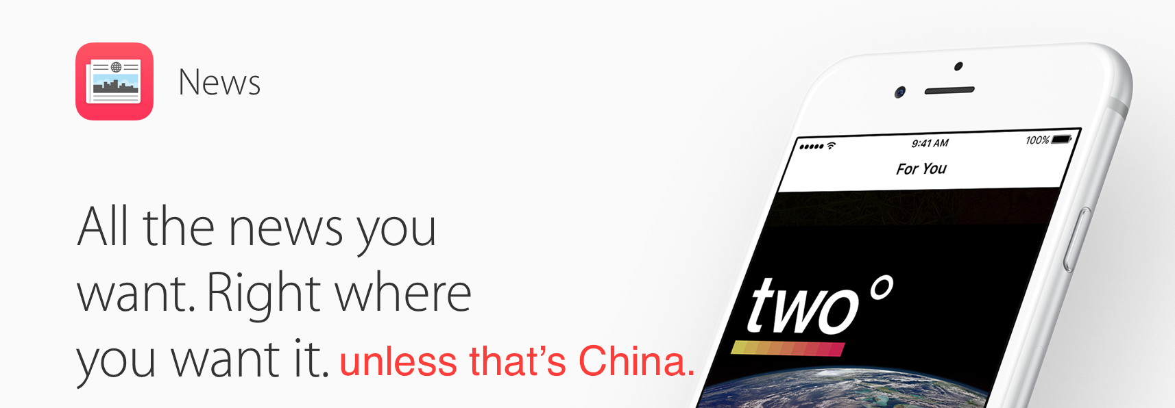 China Apple News ban