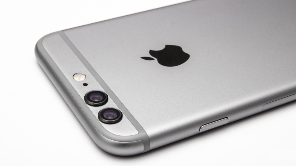 A mockup image showing the back of an iPhone 6 with a dual-camera
