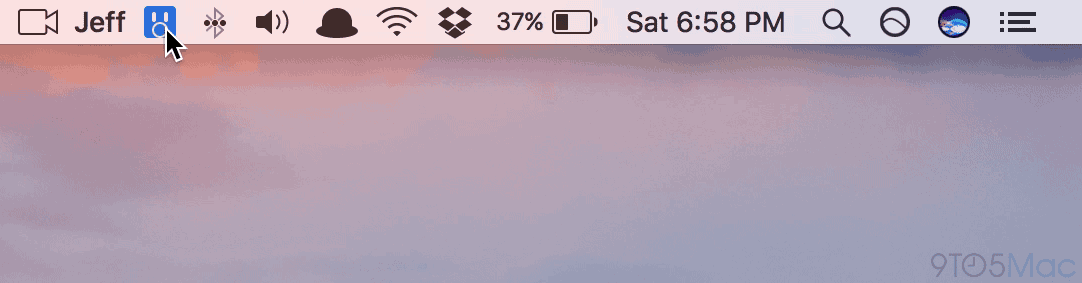macOS Sierra menu bar move animation