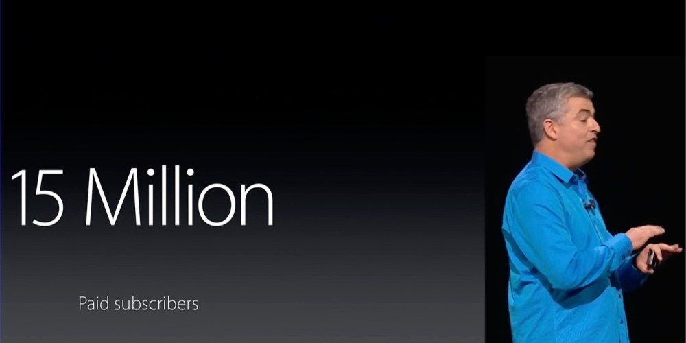 Apple Music 15 million paid subscribers