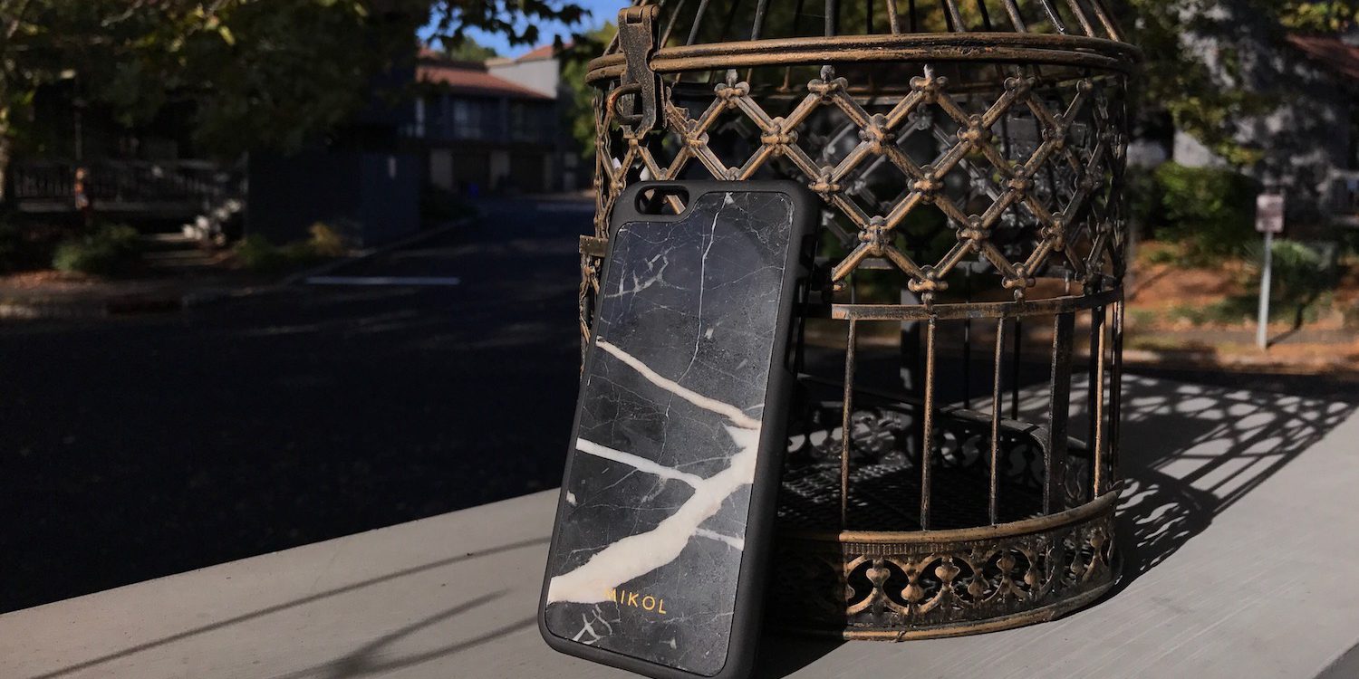 Nero Marquina Marble iPhone Case along birdcage