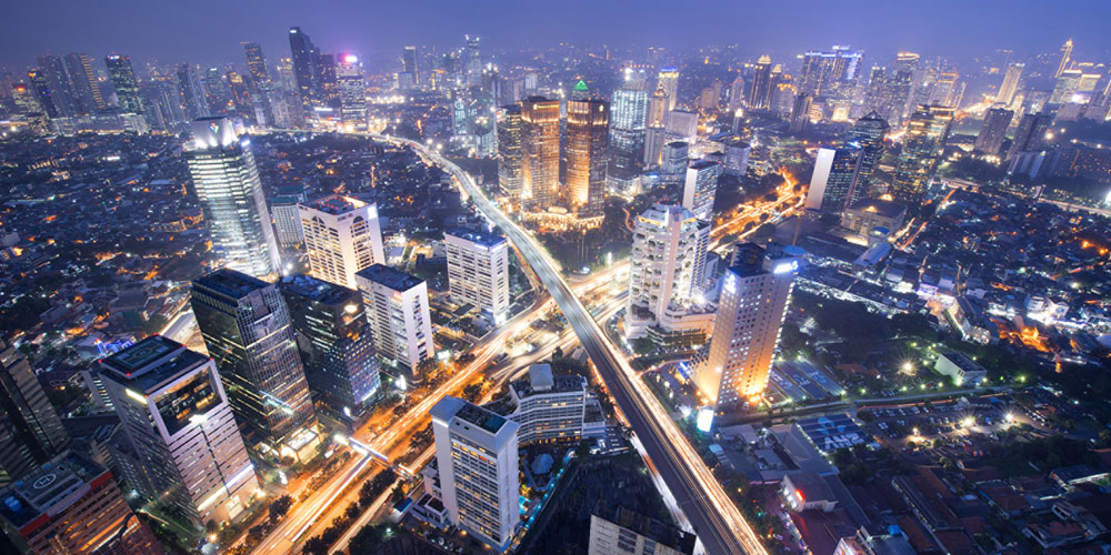 Jakarta, capital of Indonesia, the world's fourth largest country by population
