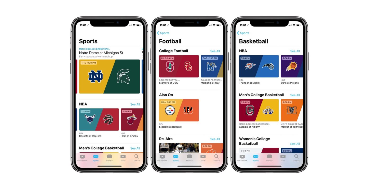 Apple's TV App Sports section