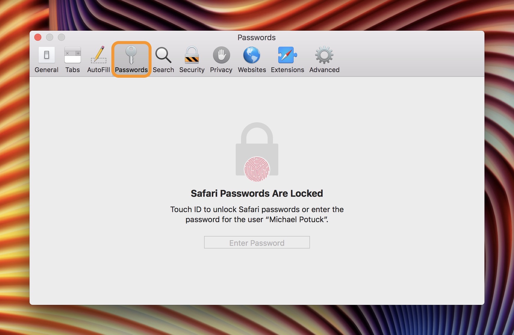 how to change saved passwords on mac