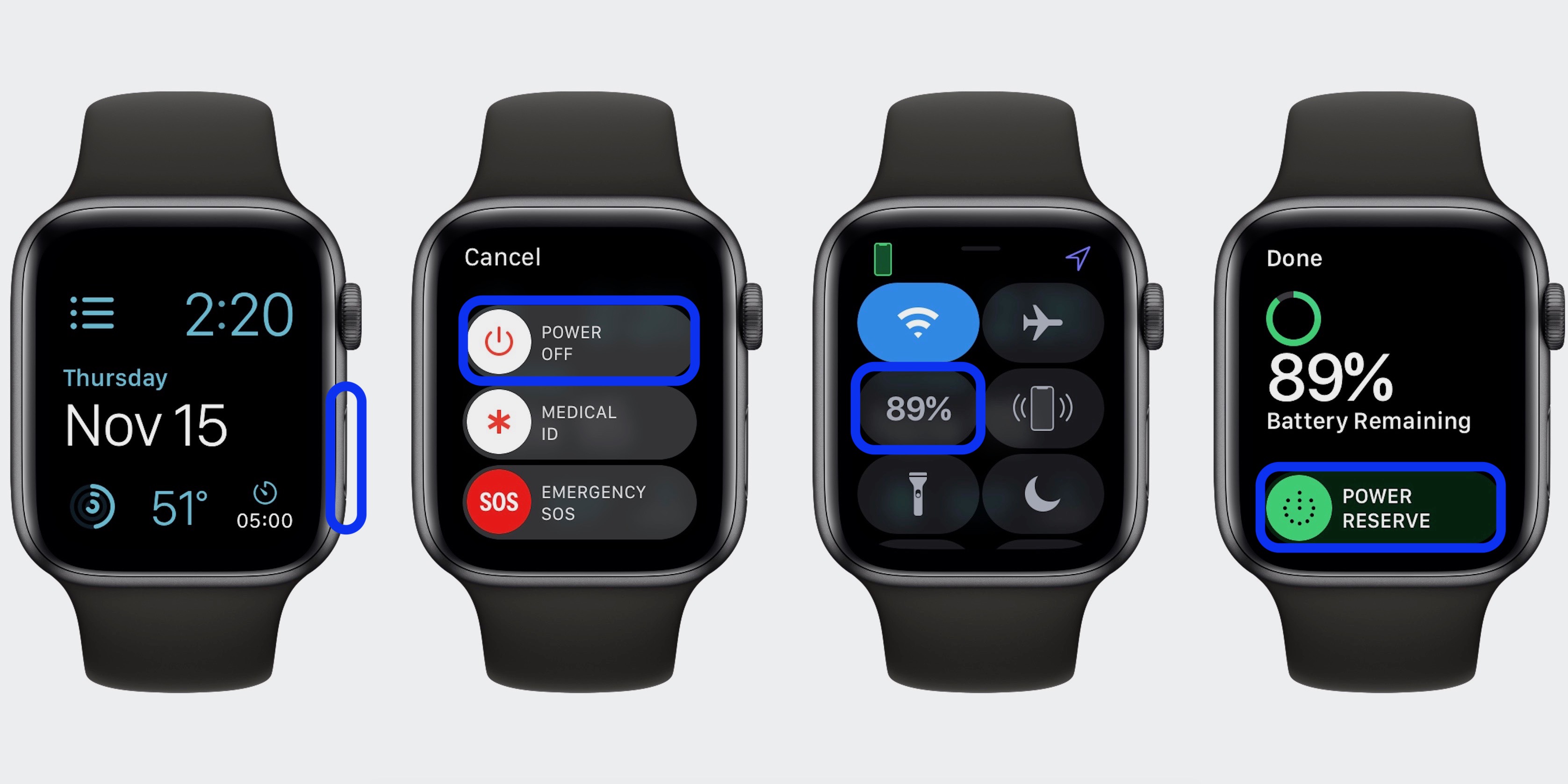 how to turn Apple Watch on and off