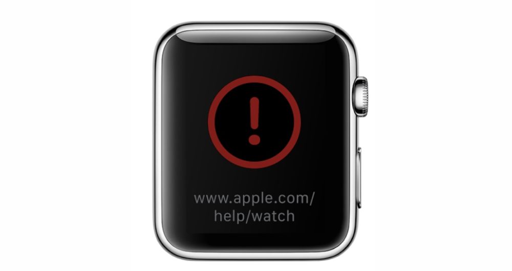 red exclamation Apple Watch
