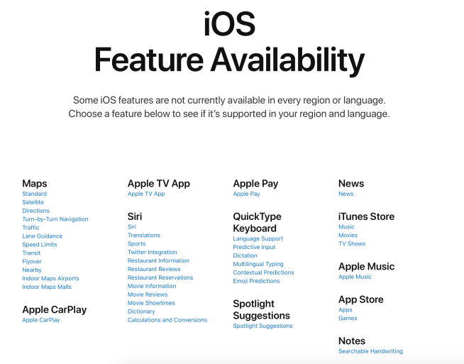 check iOS feature availability country
