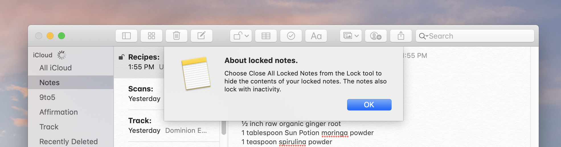 How to lock notes Mac
