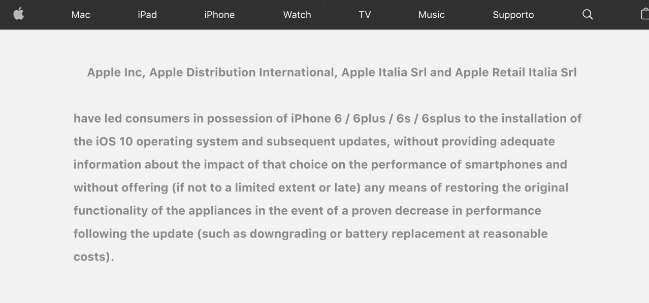 Italian Apple homepage