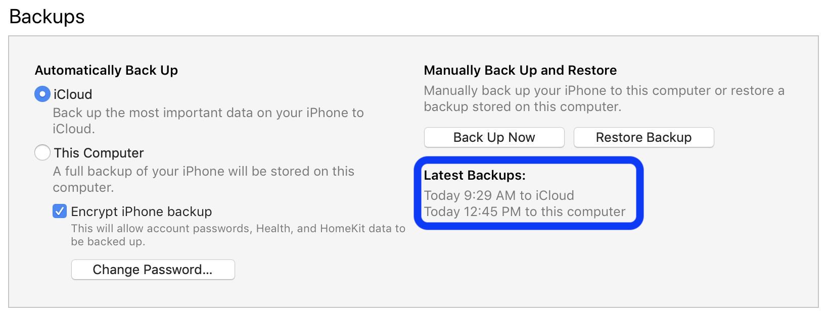 backup iPhone to iTunes walkthrough 4