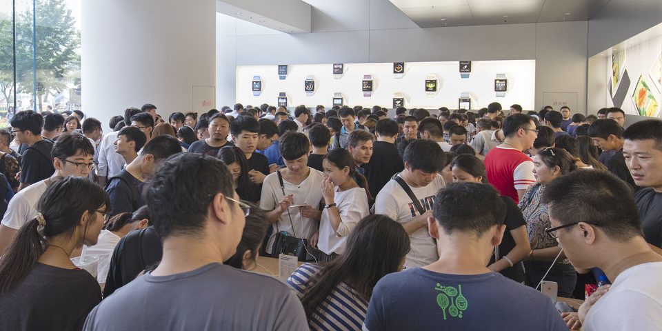 Crowded Apple Store