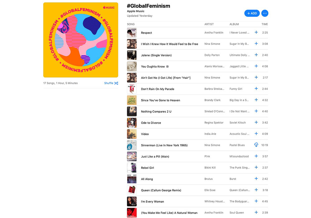 International Women's Day Apple Music playlist