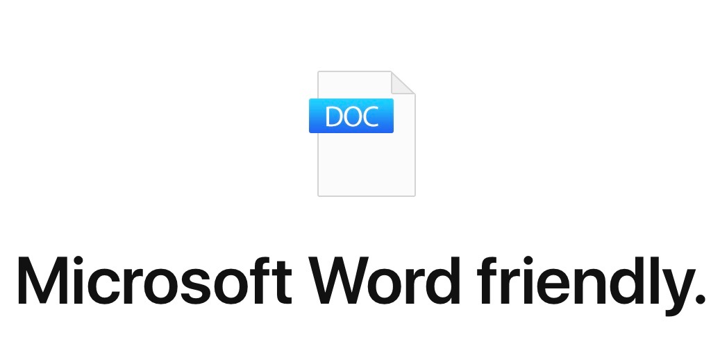 export Pages doc to Microsoft Word format