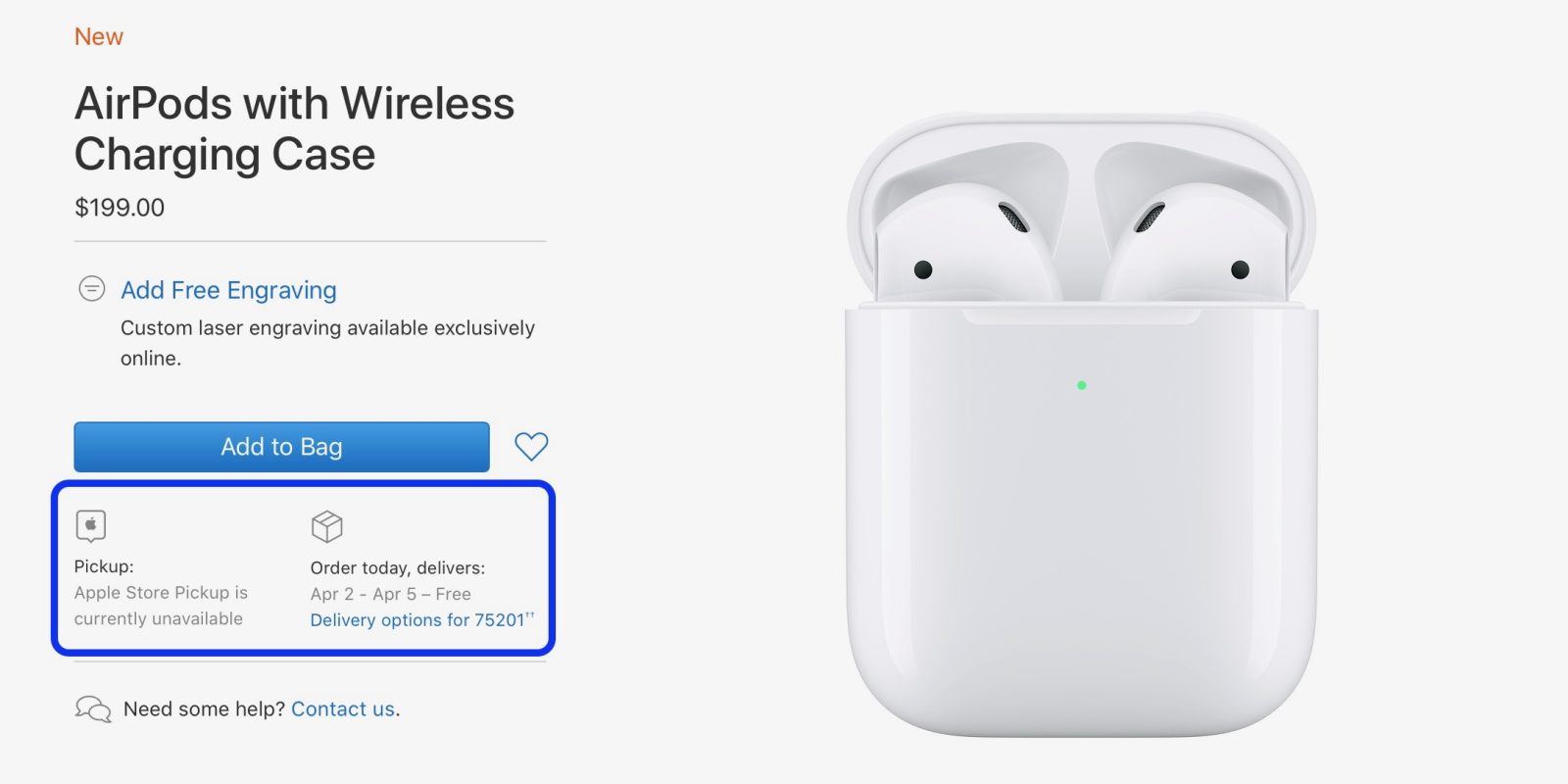 AirPods 2 shipping times