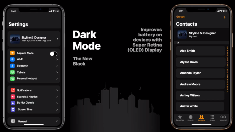 iOS 13 features dark mode