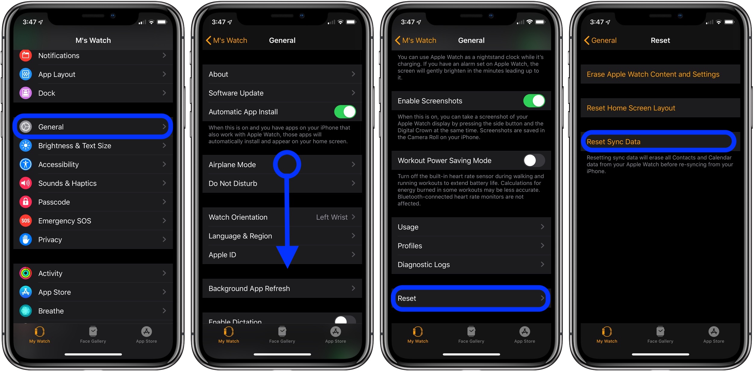 fix missing contacts Apple Watch