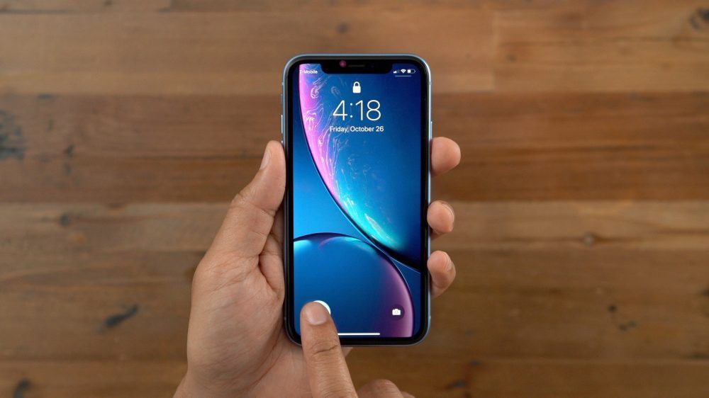iPhone XR showing haptic touch
