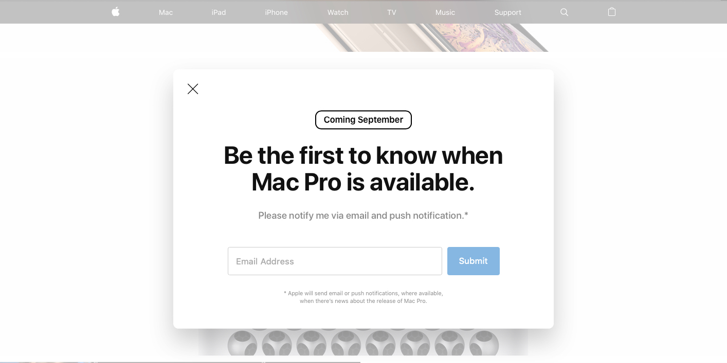 Mac Pro launch month