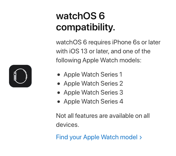 watchOS 6 compatibility