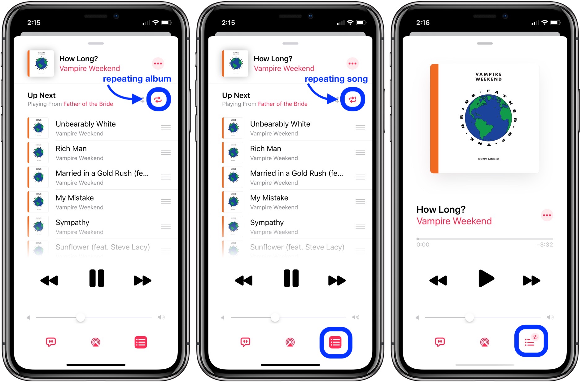 How to repeat song or album iOS 13 iPhone iPad walkthrough 2