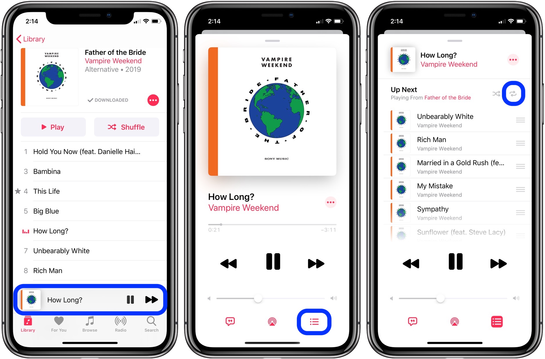 How to repeat song or album iOS 13 iPhone iPad