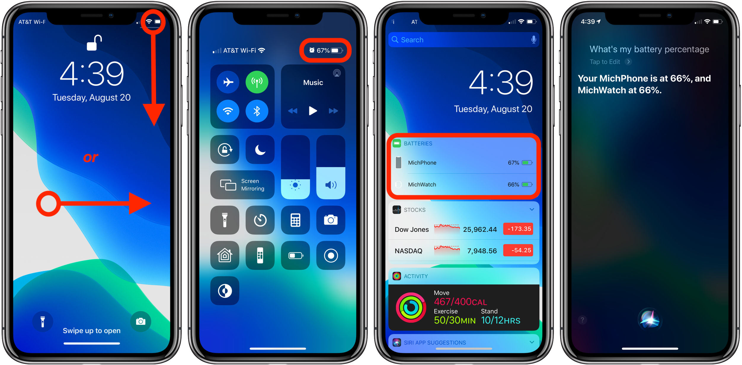 How to show battery percentage iPhone X, XR, XS