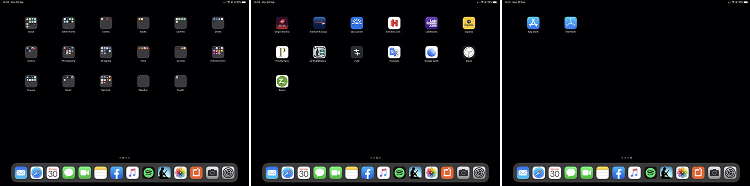 The other three screens on my iPad