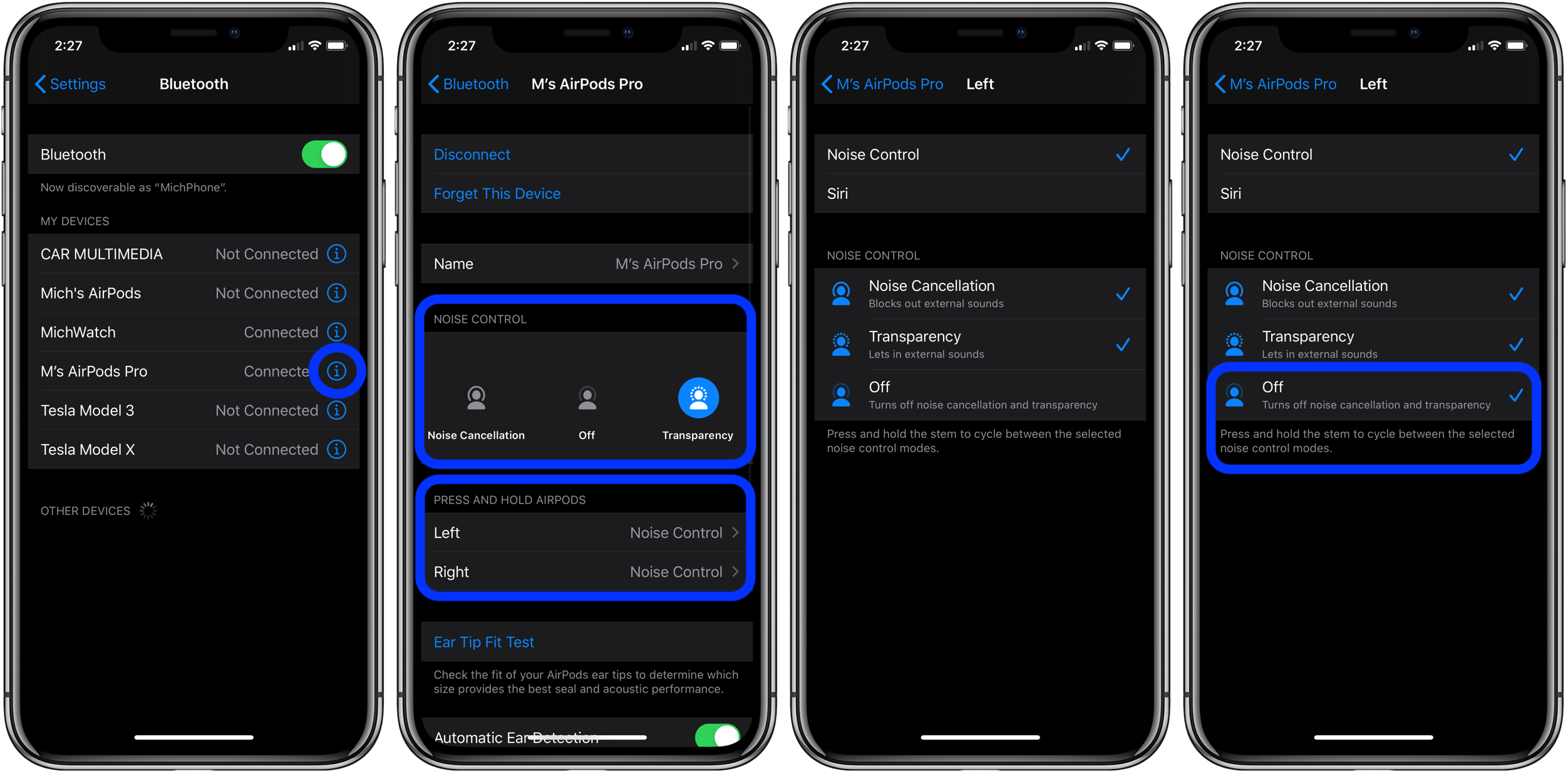 How to use noise cancellation transparency mode AirPod Pro walkthrough 2