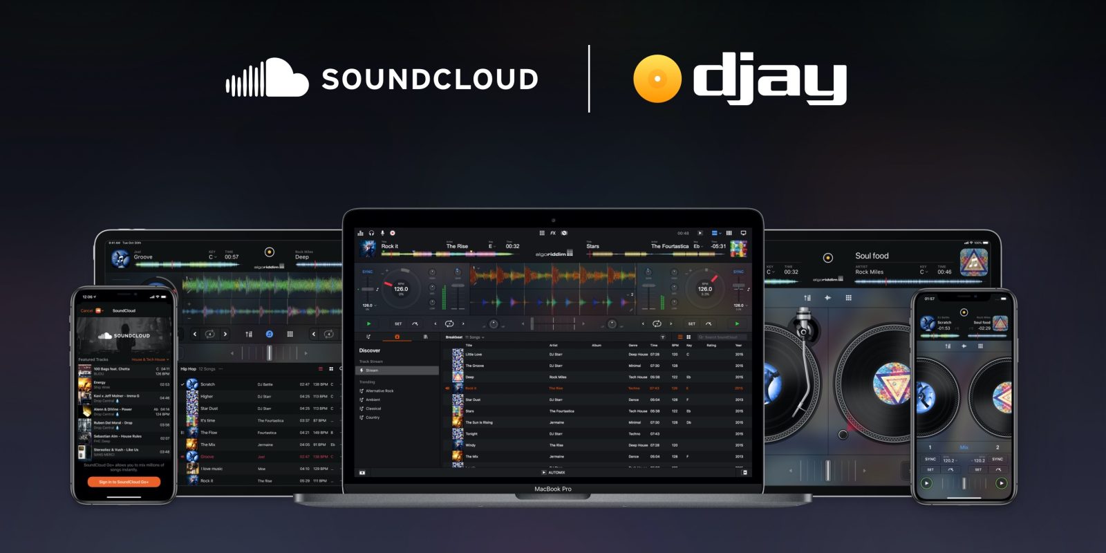 djay app iPad Mac SoundCloud Tidal integration