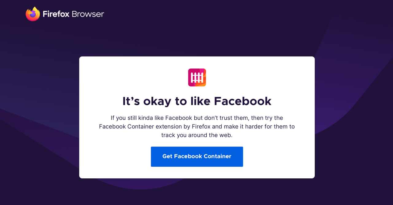 Firefox Browser Facebook Container