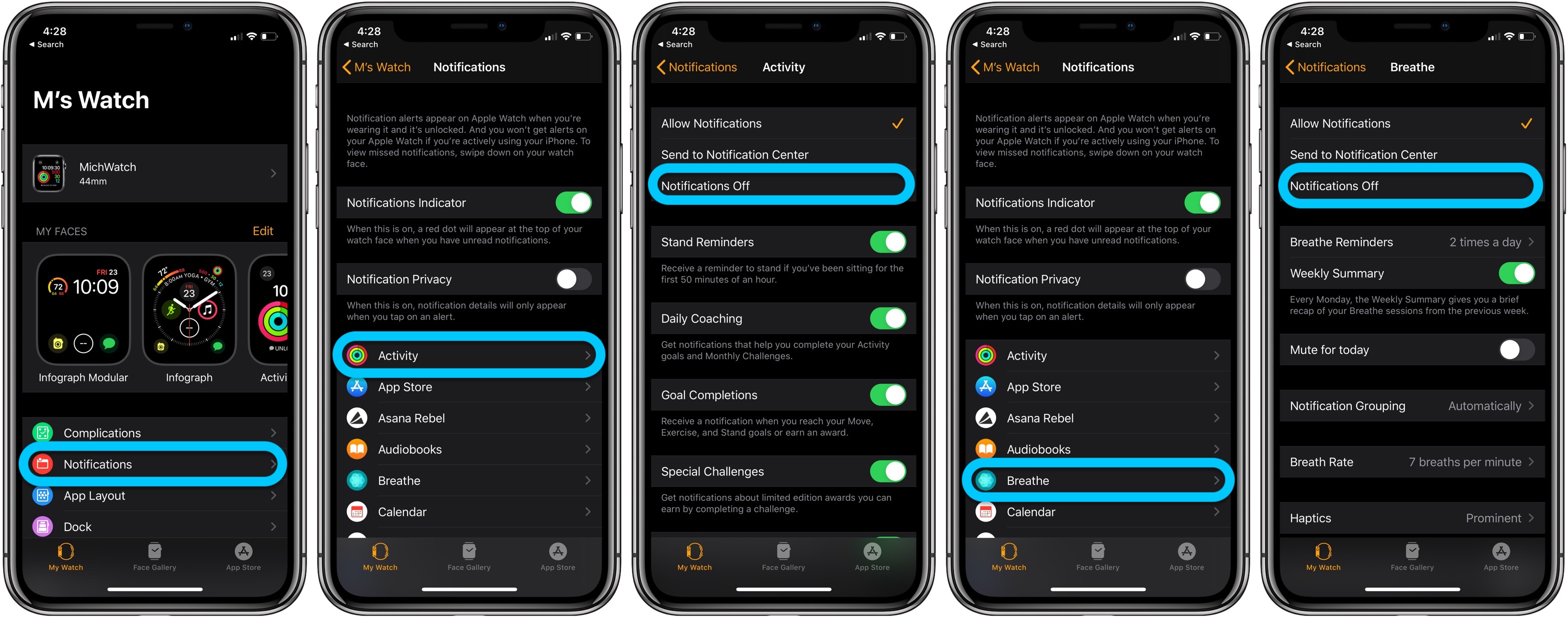 How to turn off Apple Watch activity alerts stand move exercise notifications