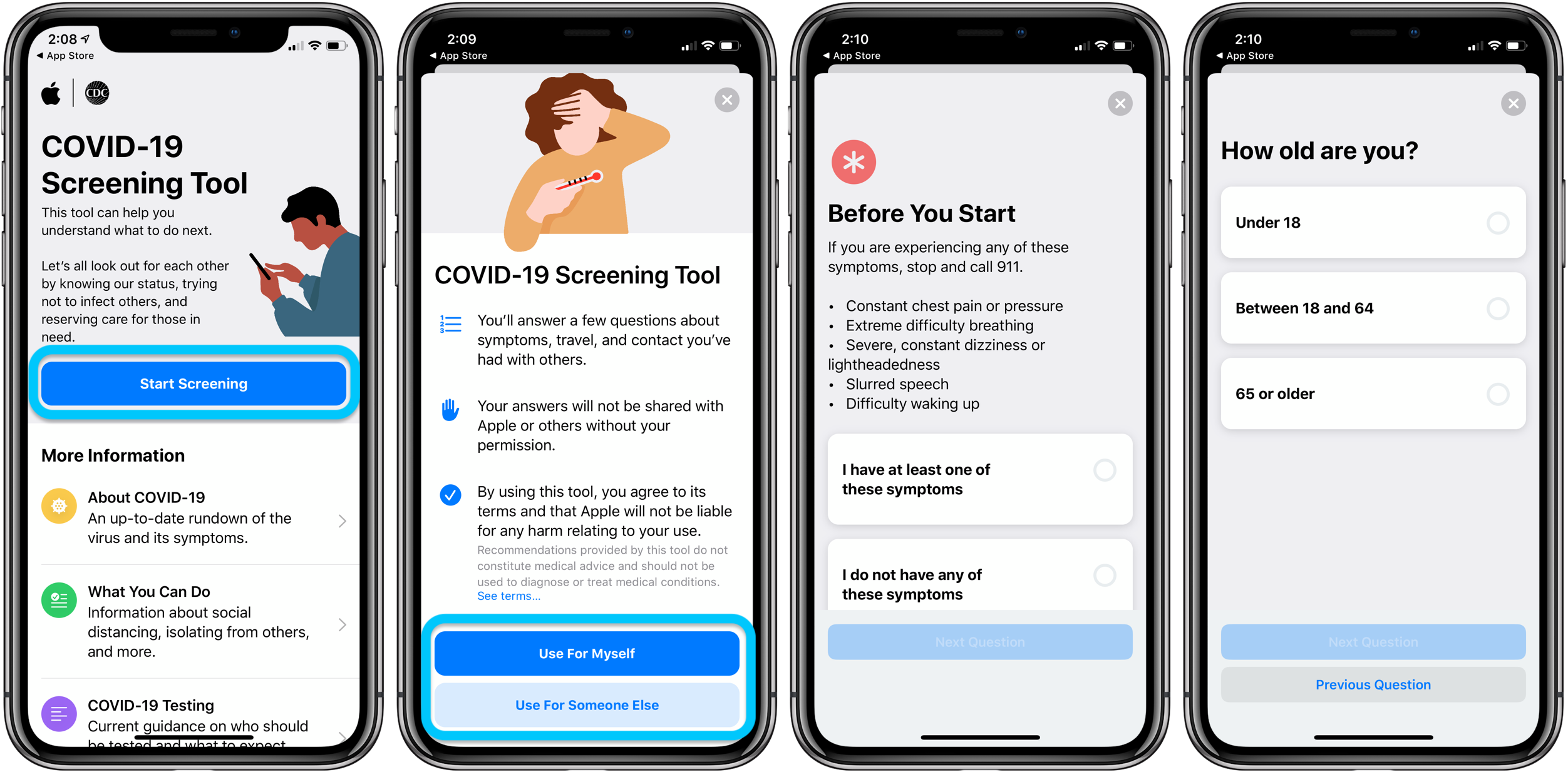 How to use coronavirus COVID-19 screening app and website walkthrough 2