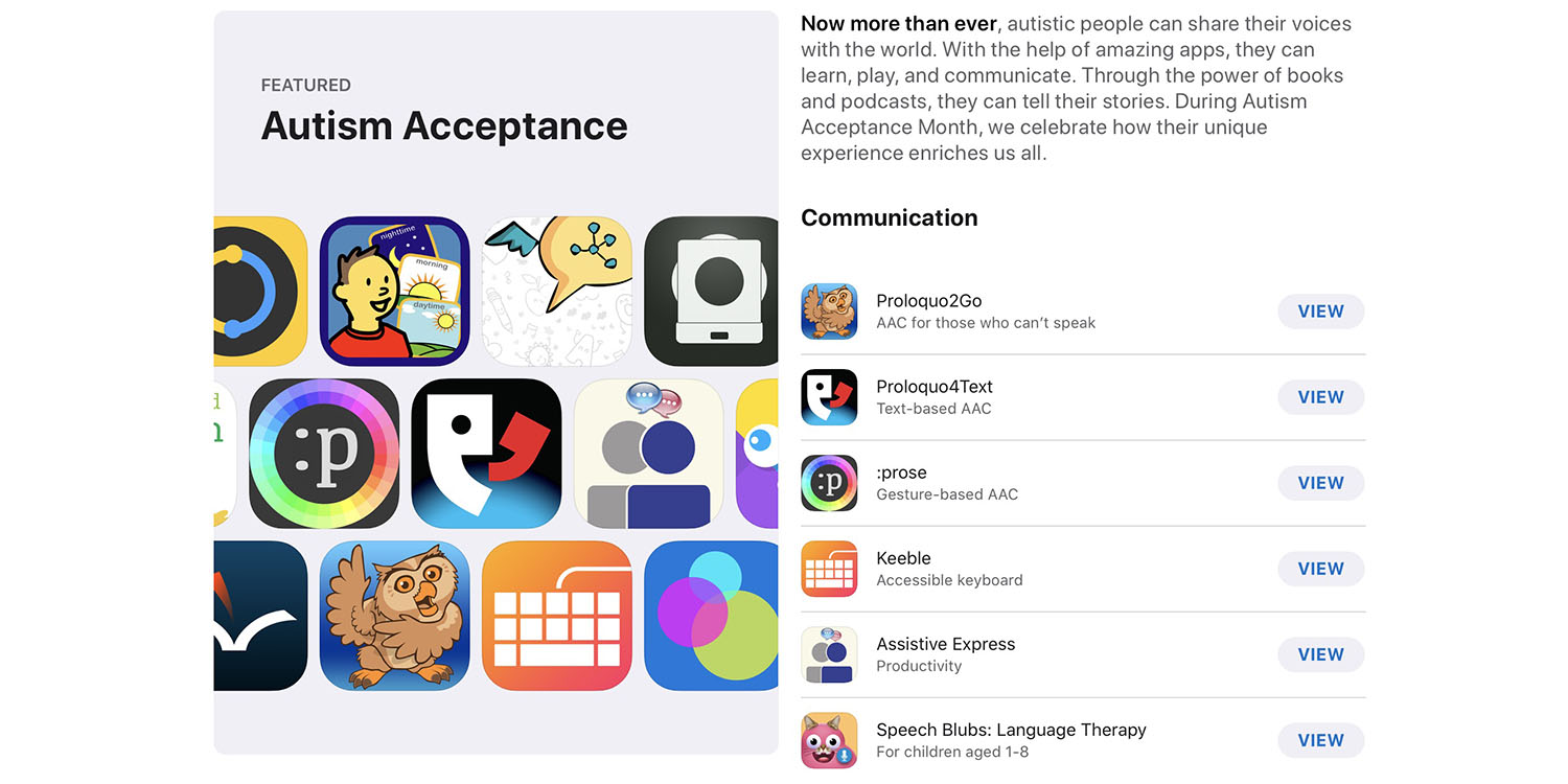 Autism apps highlighted by Apple
