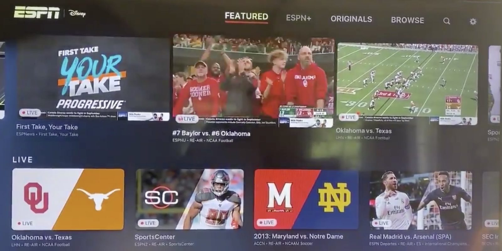ESPN 3up auto play live channels games