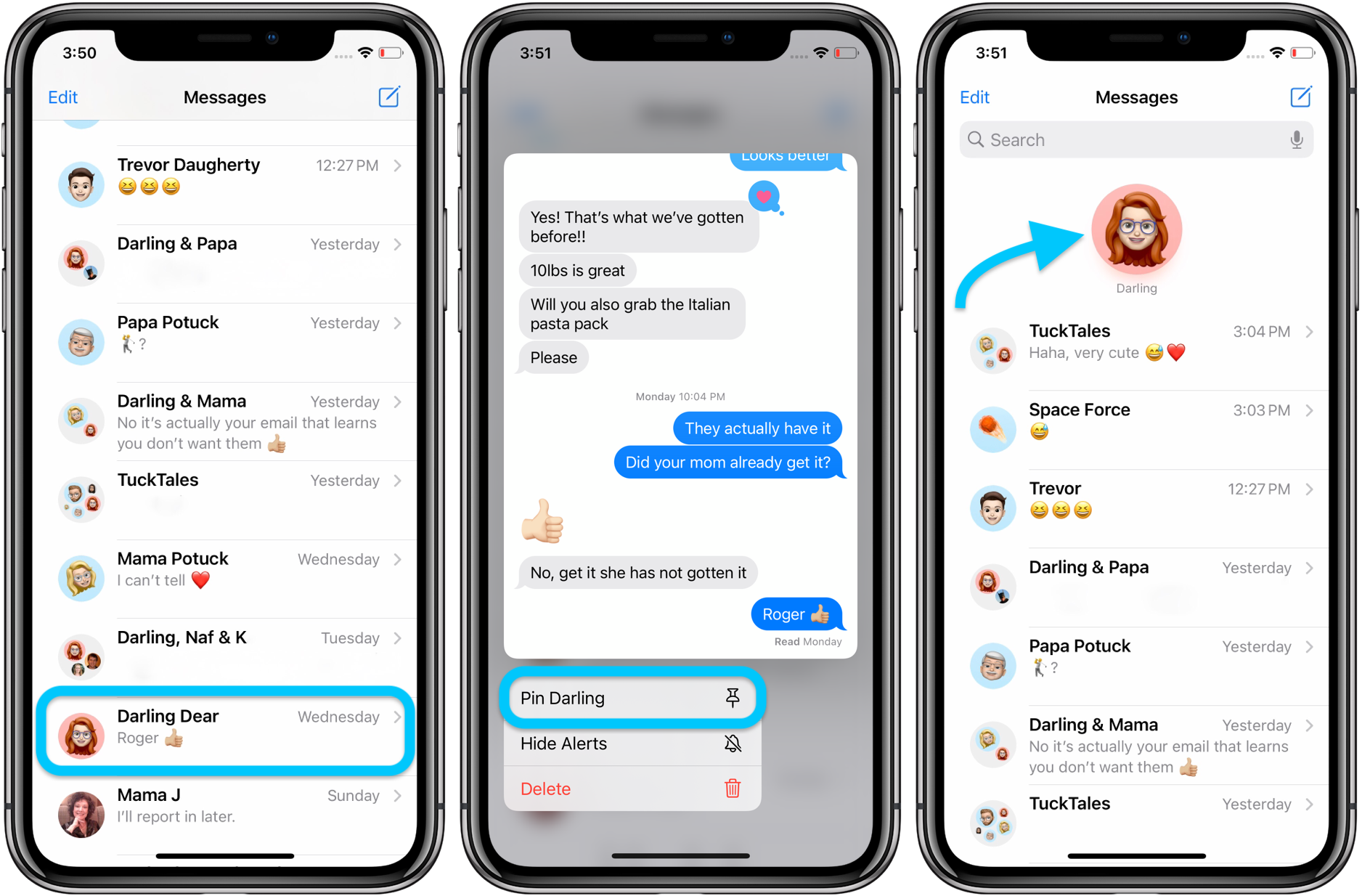 iOS 14 How to pin text messages on iPhone walkthrough 1