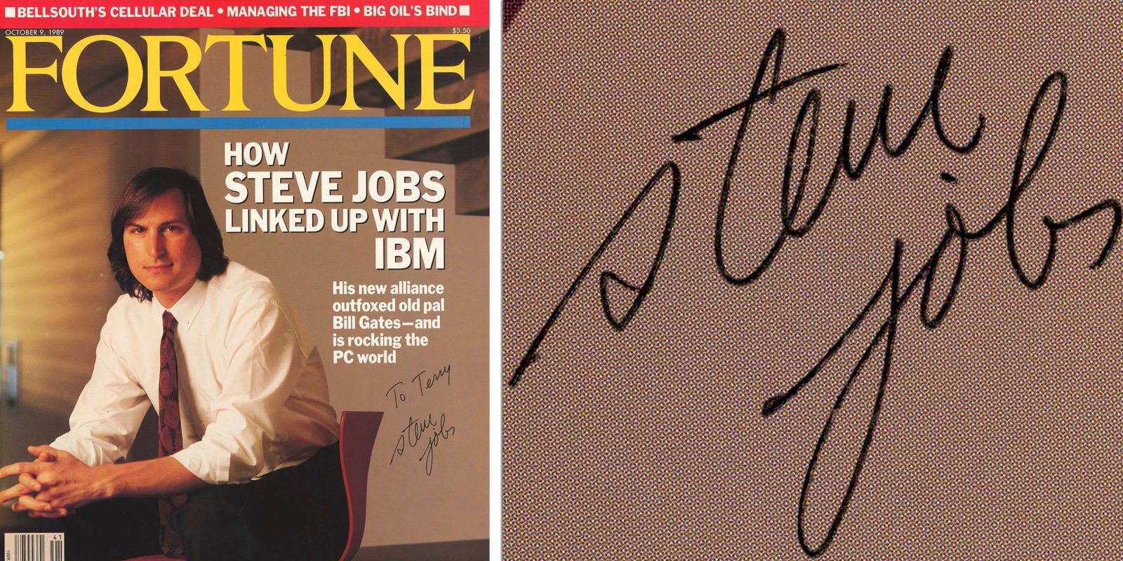 Steve Jobs signed Fortune Magazine