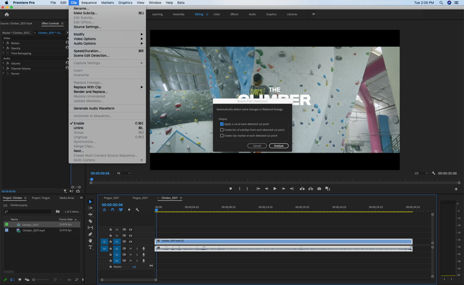 Adobe Scene Detection Premiere Pro