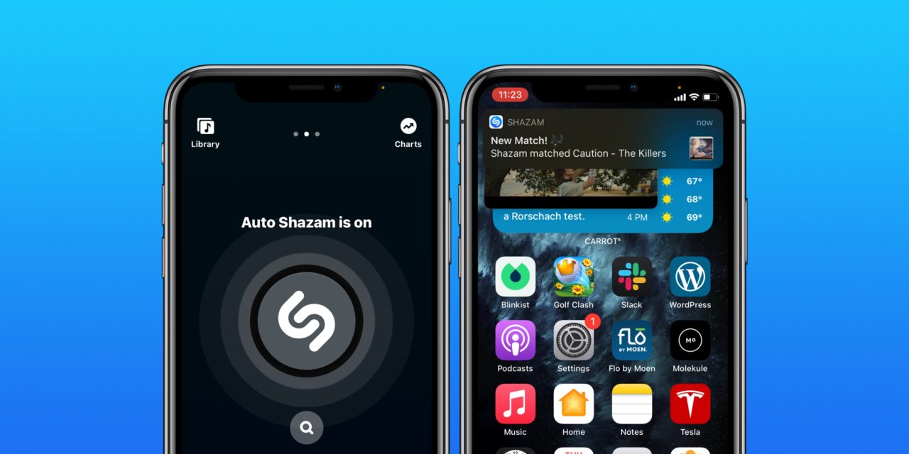 Shazam picture in picture iOS 14 update