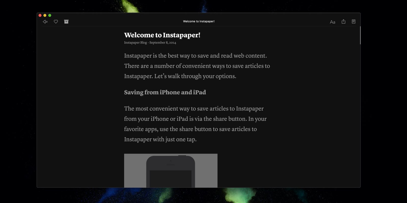 Instapaper for Mac app