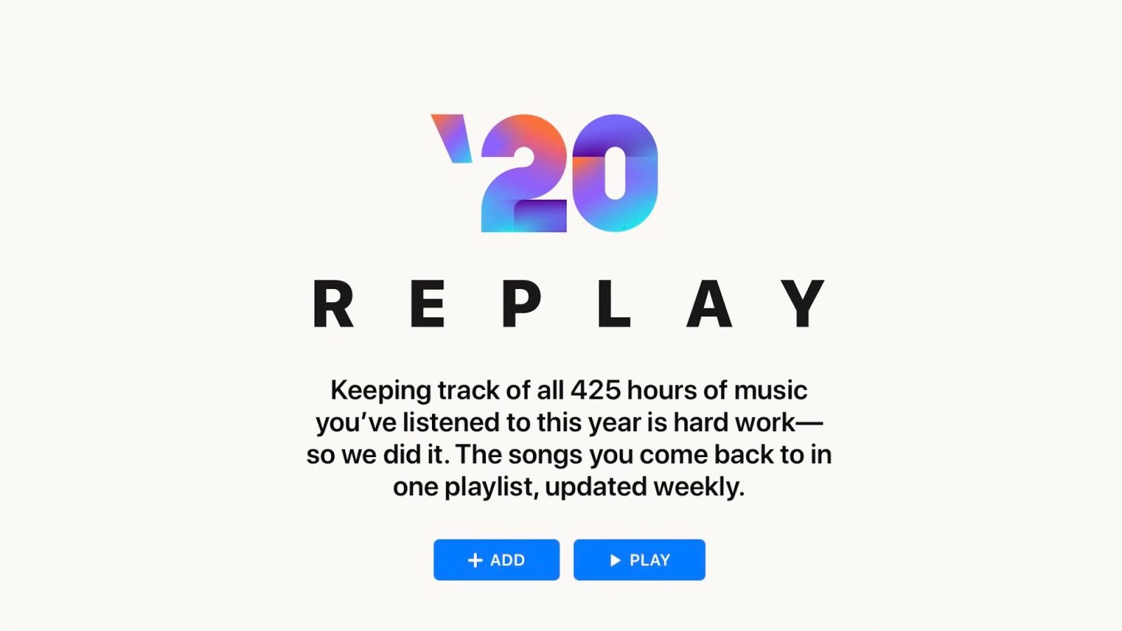 apple music replay 2020