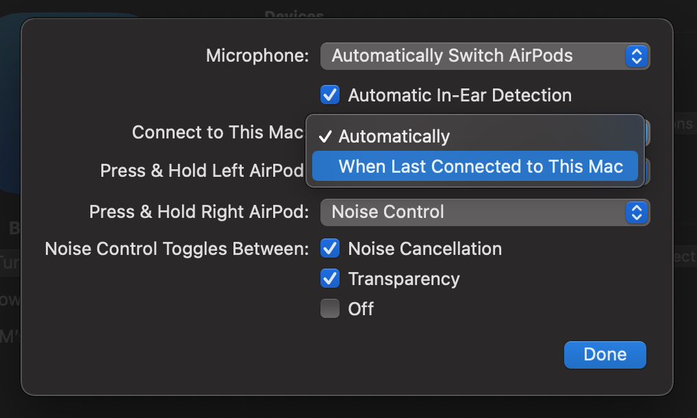 Turn off automatic AirPods switching on Mac walkthrough 2